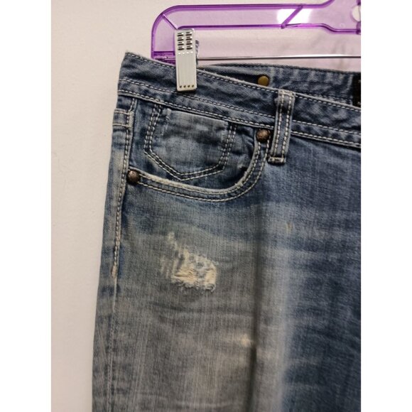 VTG Y2K Rerock For Express Womens Bootcut Jeans Size 8L Blue Faded Streetwear - Picture 4 of 12